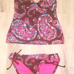 Y2K Paisley Tankini Bikini